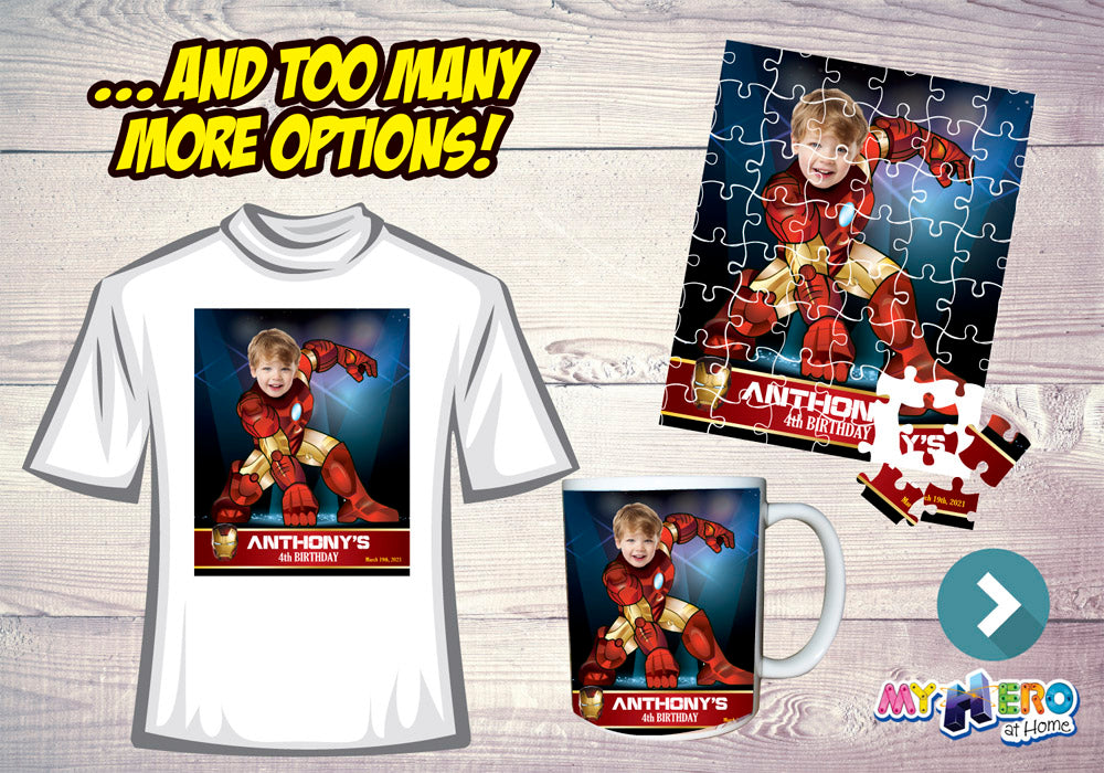 Iron Man Poster with photo, Iron Man Decoration, Personalized Iron Man Gifts. 429