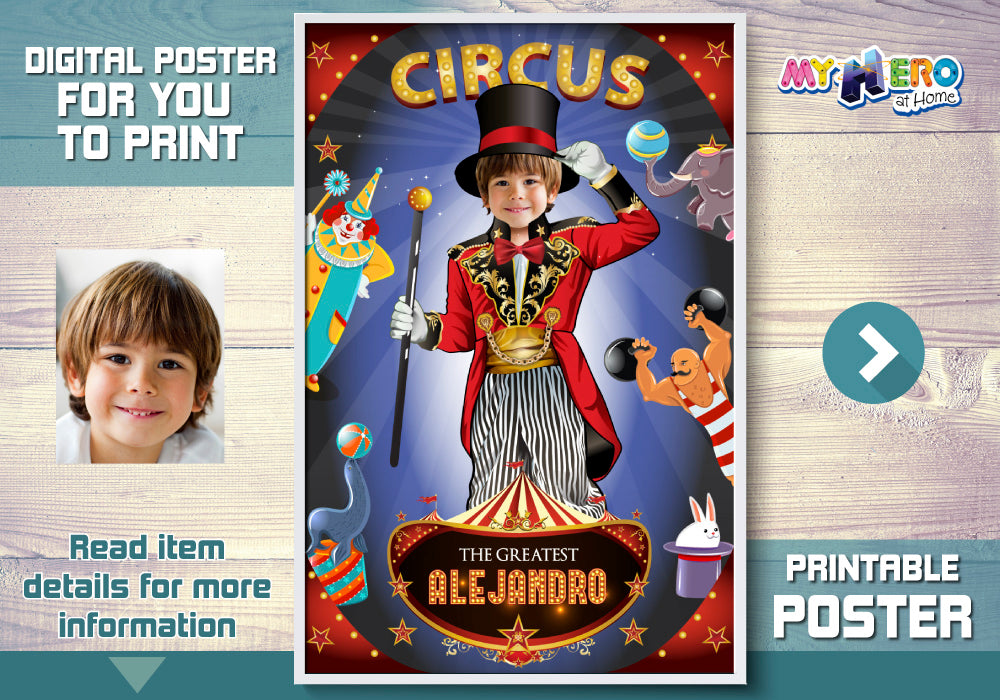 Circus photo Poster, Ringleader decor, Carnival Decoration, Circus party Decor, Carnival Gifts, Circus birthday Decor. 509