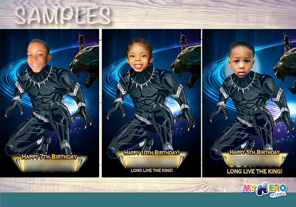 Printable Black Panther Poster with your photo, Black Panther gift, Room Decor. 529
