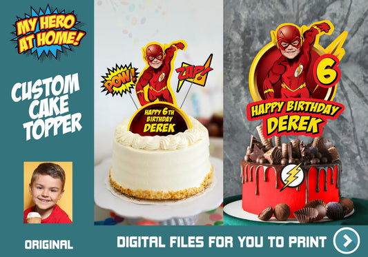 Flash printable cake topper, Easy to do Flash cake decor, Last minute Flash cake. 535
