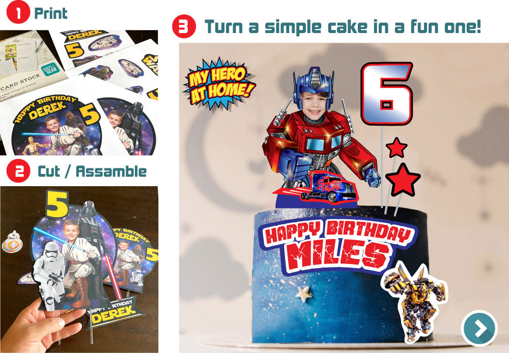 Optimus Prime Cake topper, Optimus Prime cake decor, Optimus Prime personalized cake topper, Optimus Prime DIY Cake. 577