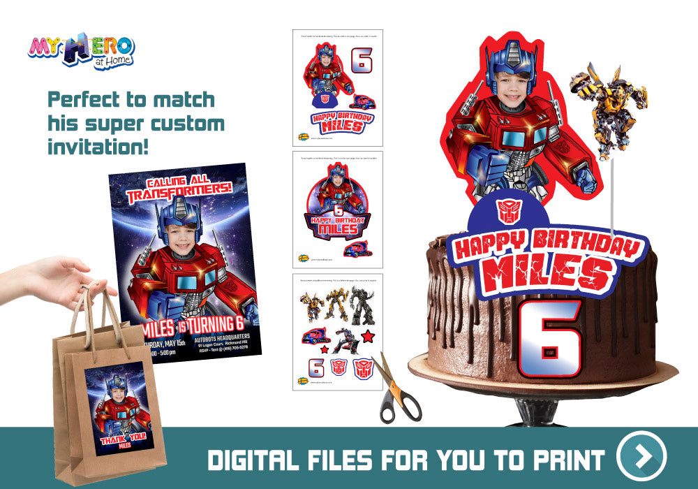Optimus Prime Cake topper, Optimus Prime cake decor, Optimus Prime personalized cake topper, Optimus Prime DIY Cake. 577
